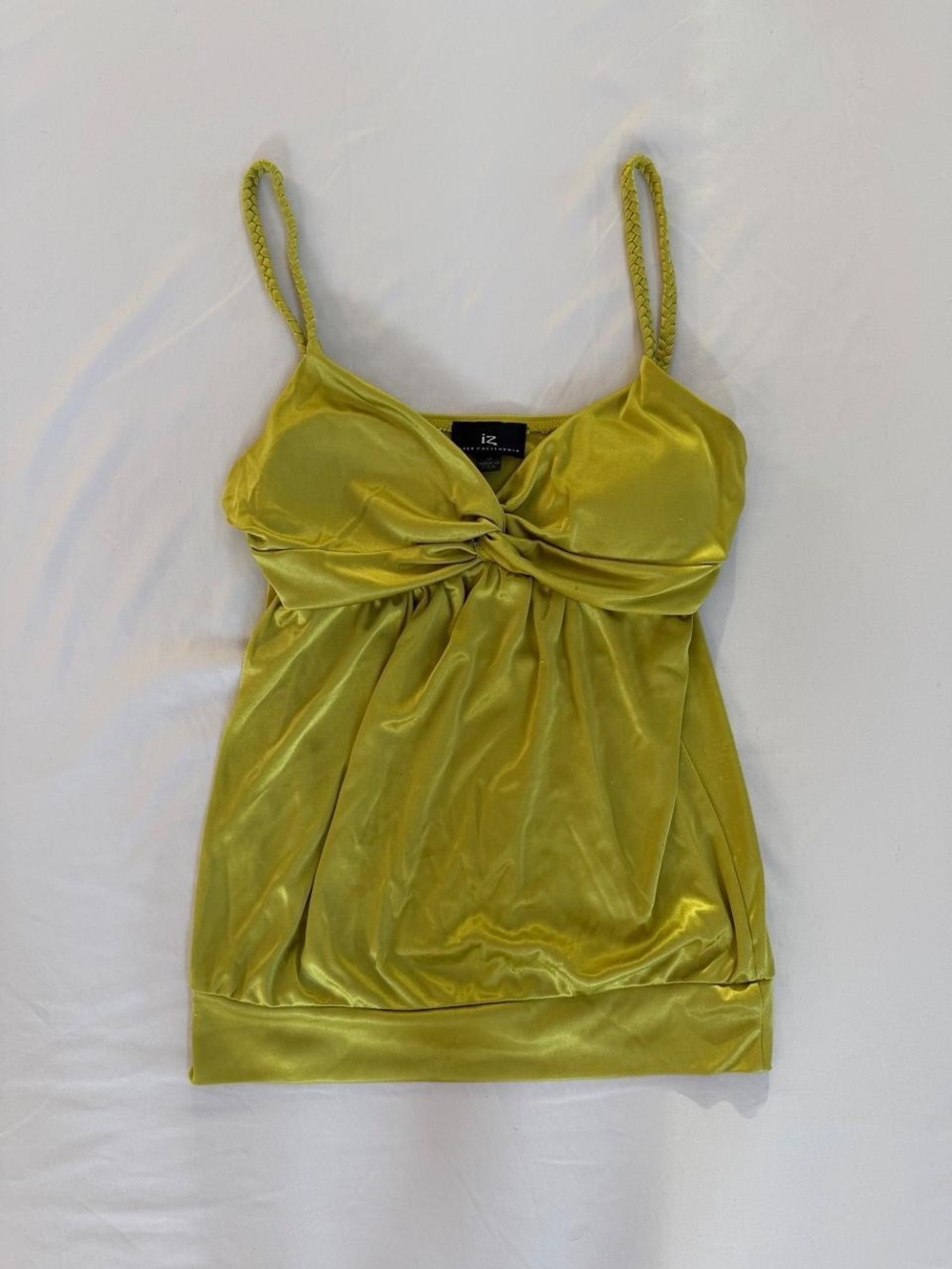 Y2K Twist Front Spaghetti Strap Tank Top - Green